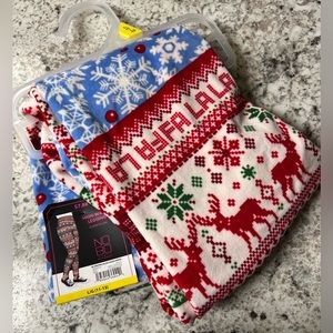 Christmas Velour Leggings Printed Super Plush